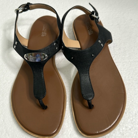 Michael kors black leather sandals size 9.5 - Picture 1 of 5